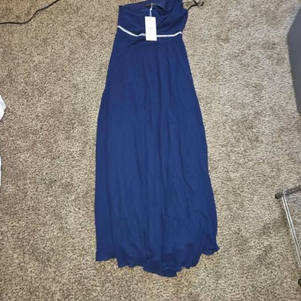 Ever-Pretty Navy Blue One-Shoulder Maxi Dress Size 4